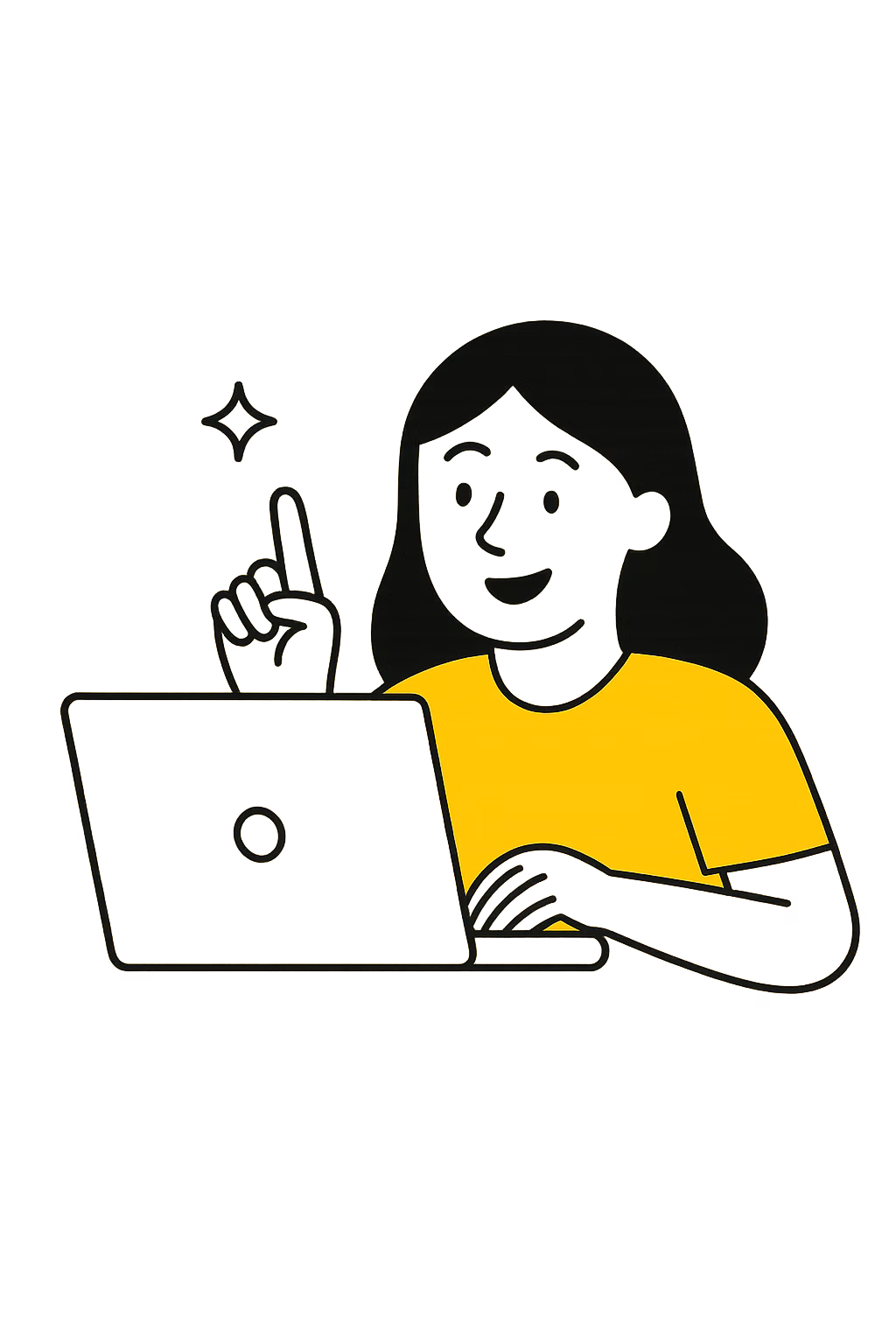 Illustration of a person using a laptop